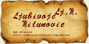 Ljubivoje Milunović vizit kartica